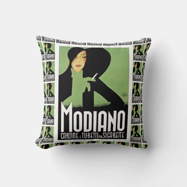 Modiano Cigarette Ad Throw Pillow (Front)