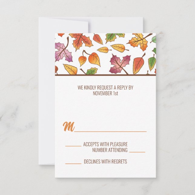 Modification de la carte RSVP Automne Feuille (Devant)