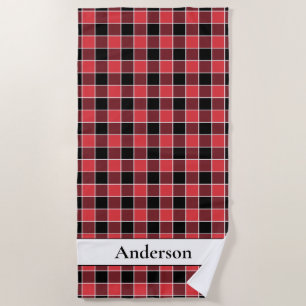 Modified Buffalo Check Pattern Custom Colours SVG Beach Towel