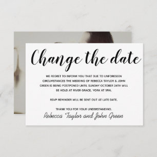 Modifier la date de report Mariage simple Carte ph