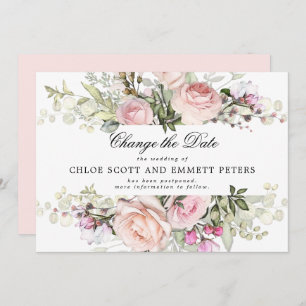 Modifier la date Rose Floral Mariage Faire-part