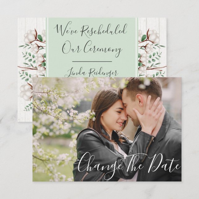Modifier La Date Rustic Southern Mariage Carte pho (Devant / Derrière)