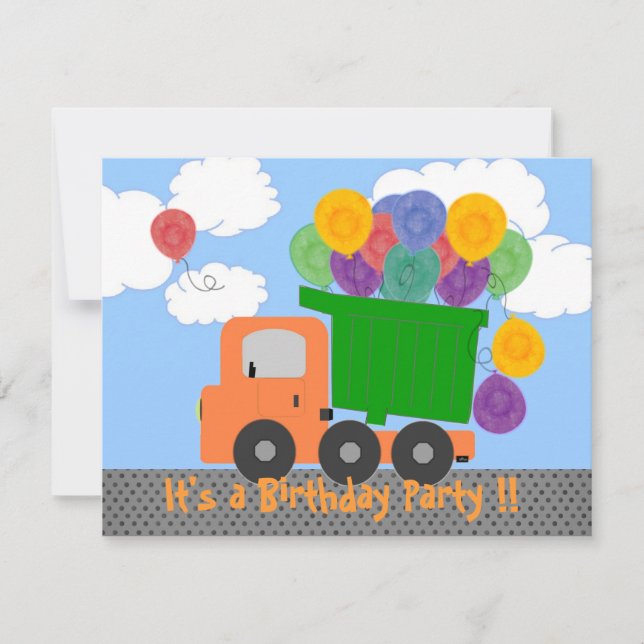 Modifier le Invitation d'anniversaire du camion d' (Devant)