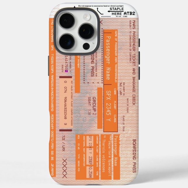 Modify Space Flight Mars Travel Boarding Pass Case-Mate iPhone Case (Back)