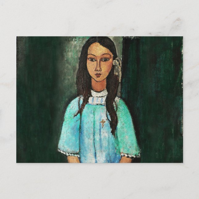 Modigliani Alice Vintage Fine Art Painting Postcard (Front)