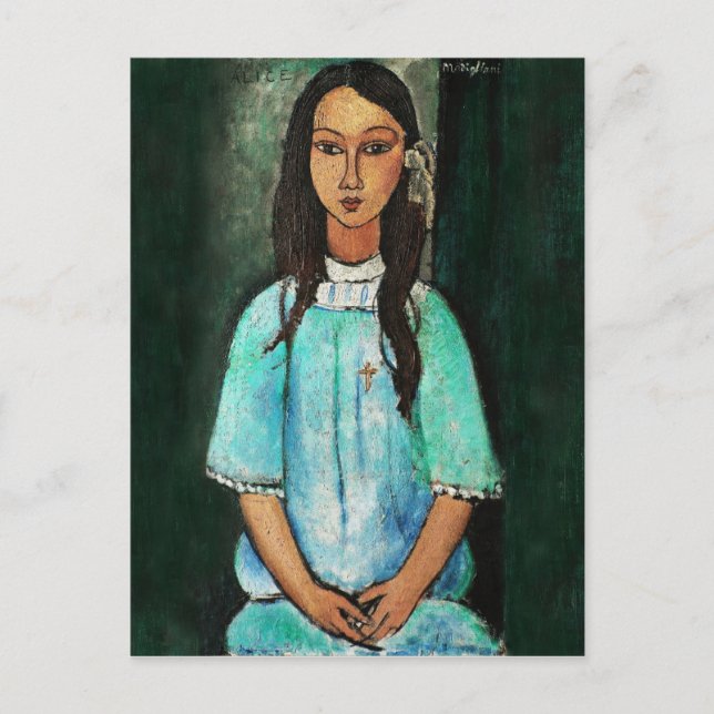 Modigliani Alice Vintage Fine Art Painting Postcard (Front)