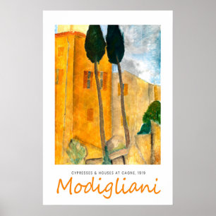 Modigliani Cypresses Art Print Italian Floral
