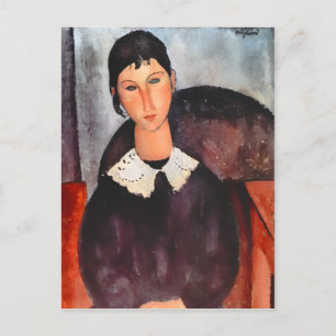 Modigliani Elvira with White Collar Postcard
