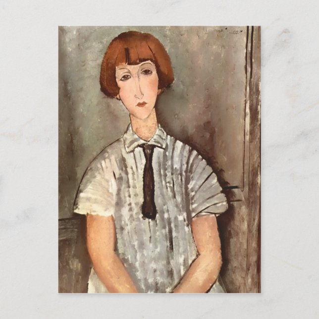 Modigliani Girl with Blouse Postcard (Front)