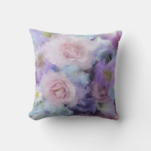 Modish Abstract Floral Pastel Colours Template Top Throw Pillow