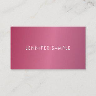 Modish Elegant Hot Pink Modern Clean Design Trendy Business Card
