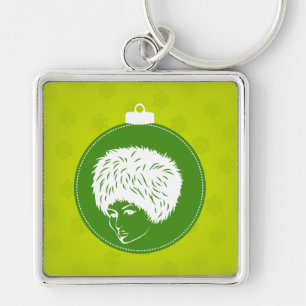 Modish Lime Christmas Keychain