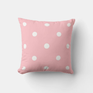 Modish Pink White Polka Dots Elegant Template Throw Pillow