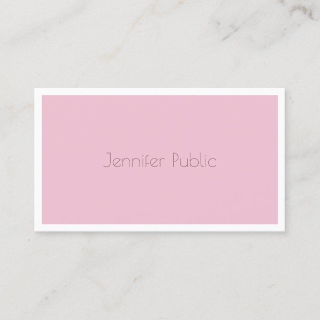 Modish Rose Colour Sophisticated Template Modern Business Card (Front)