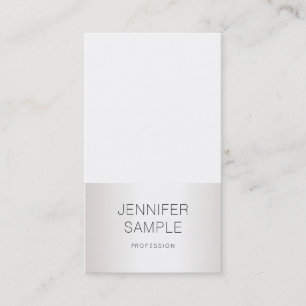 Modish Sleek Silver Design Professional Plain Business Card