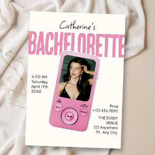 Modist pink white bachelorette invitation