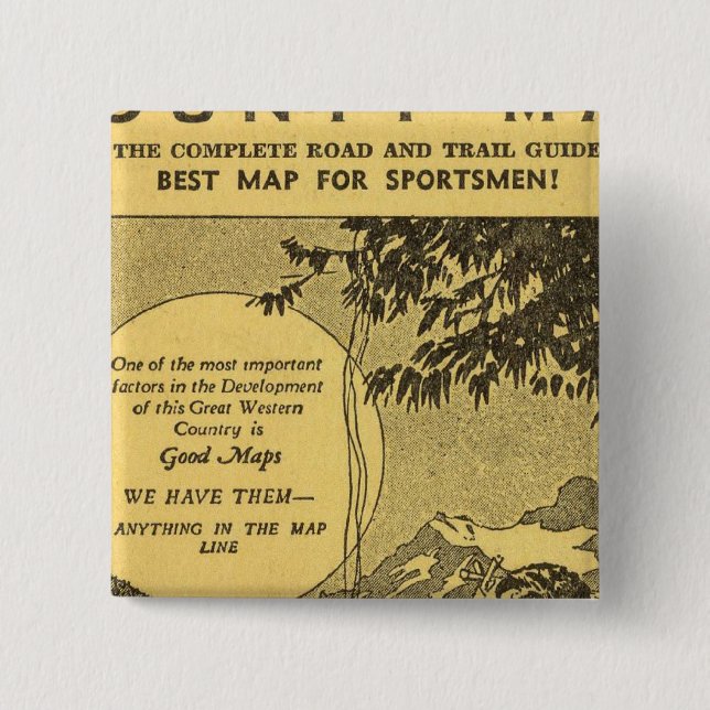 Modoc County 2 Inch Square Button (Front)