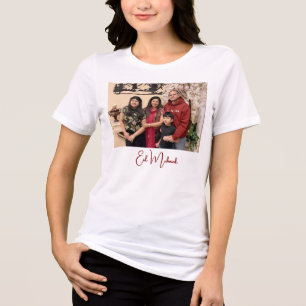Modren elegent Eid mubarak Family photo Tri-Blend Shirt