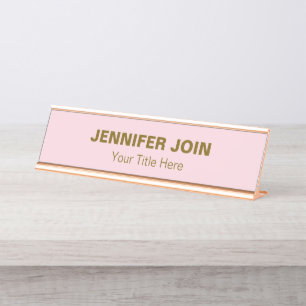 Modren Golden blush  Desk Name Plate
