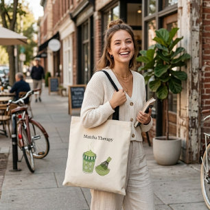 modren japanese matcha therephy stylish tote bag