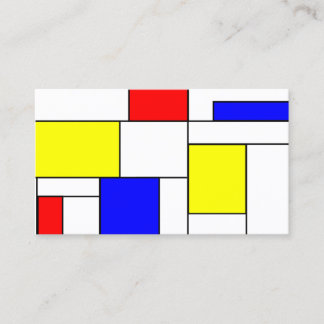 Modrian Modern Primary Colours Business Card