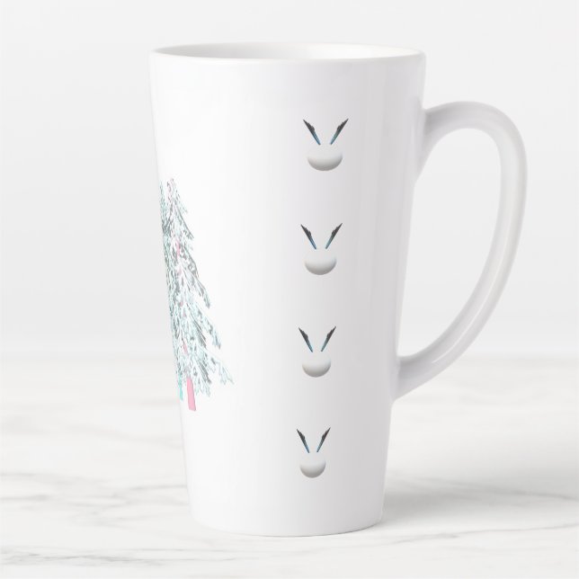 MODRN ART WHITE SILVER LESS IS MORE LATTE MUG (Right)