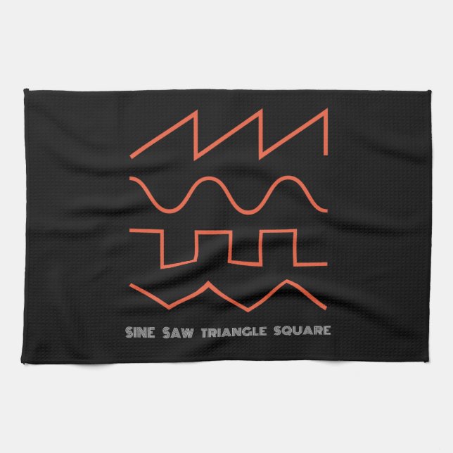 Modular Synthesizer Waveform Synth Analogue Kitchen Towel (Horizontal)