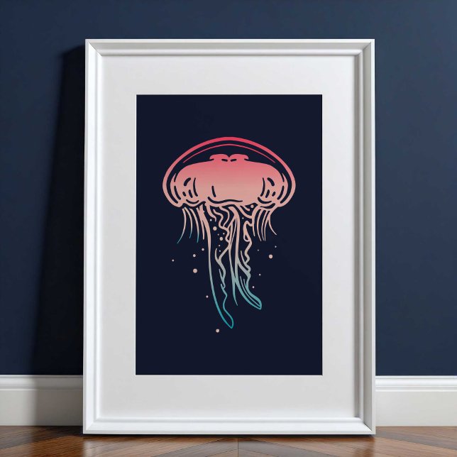 Moduse Sea Creature Imprimer | Impression murale m (Jellyfish Coastal Wall Art Poster Print | Sea Creatures)