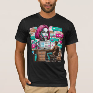 Moe 萌え I Love Chatbots Ai Robots Futuristic Design T-Shirt