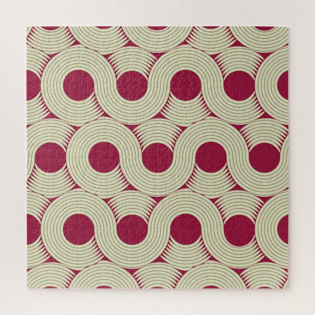 Moebius Stripe: Infinite Red-Green Tile Jigsaw Puzzle (Vertical)