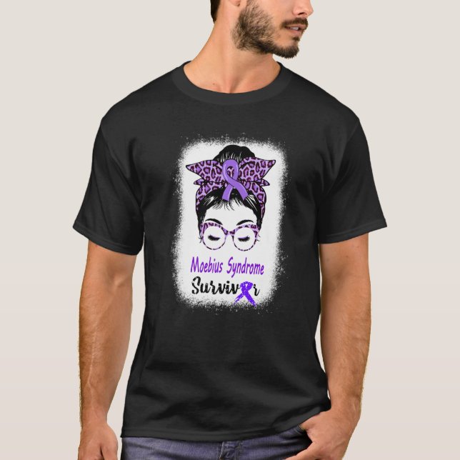 Moebius Syndrome Survivor Messy Bun Moebius Facial T-Shirt (Front)