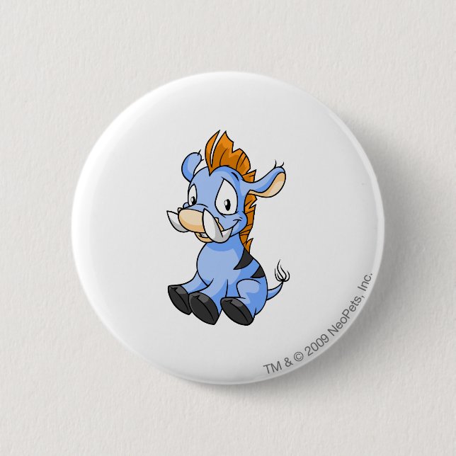 Moehog Blue 2 Inch Round Button (Front)