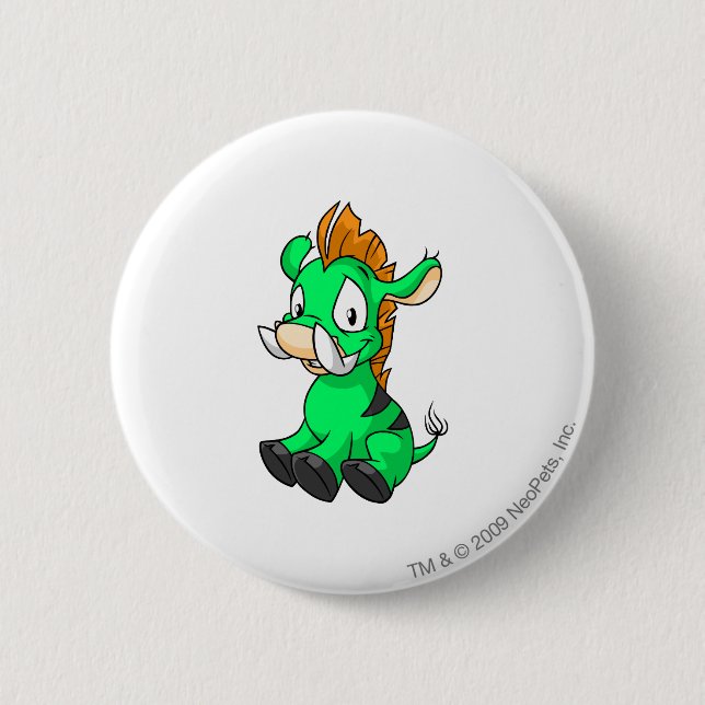 Moehog Green 2 Inch Round Button (Front)
