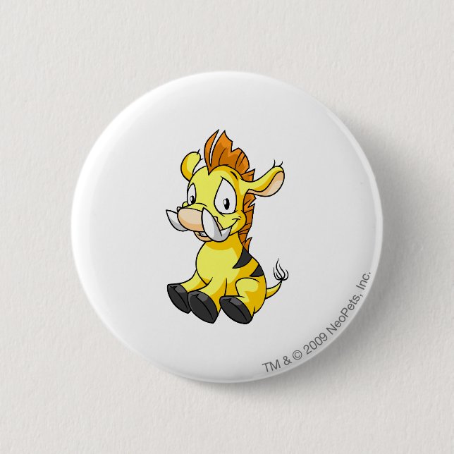 Moehog Yellow 2 Inch Round Button (Front)
