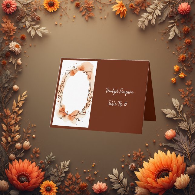 Moelleux Rustique Flores d'automne Carte de siège  (Créateur téléchargé)