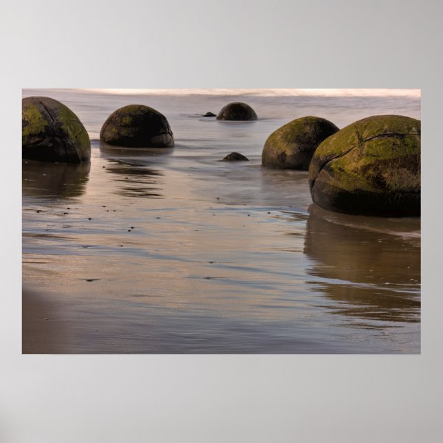 Moeraki Boulders On Beach Poster (Front)
