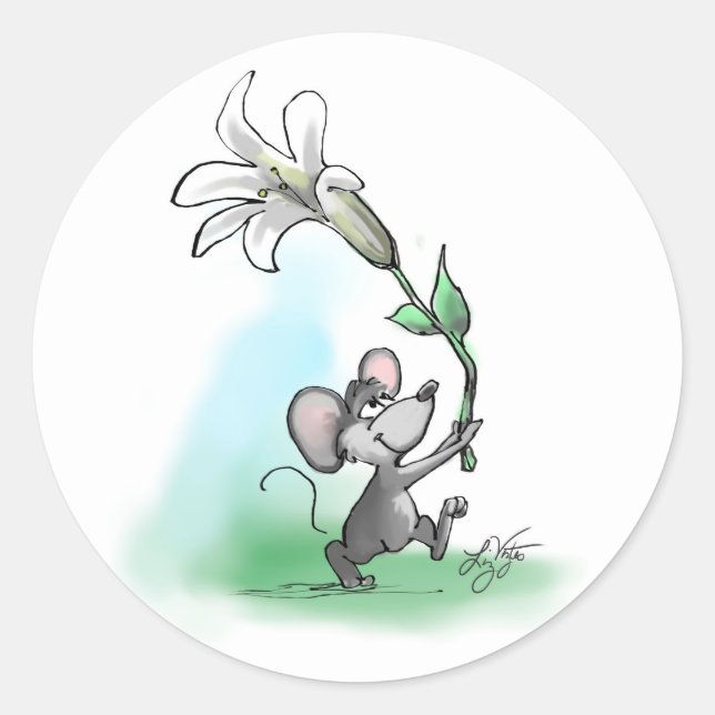 Moe's Easter Lily Classic Round Sticker (Front)