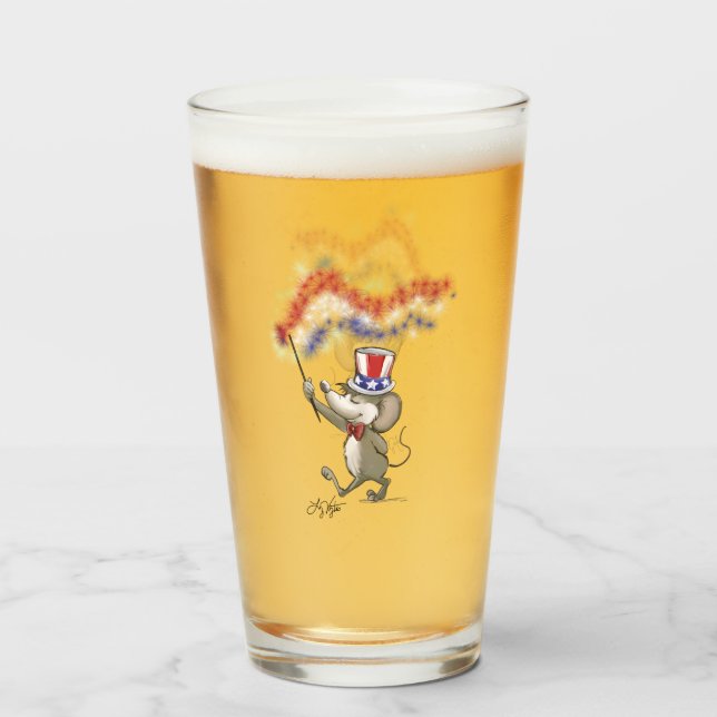 Moe's Happy 4th of July Glass Cup (Front Filled)
