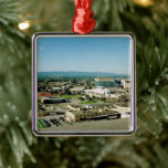 Moffett Field in Silicon Valley Metal Ornament<br><div class="desc">View of Silicon Valley from the top of the Moffett Field Hanger One,  1994</div>