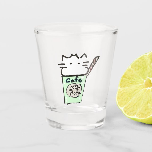 mofu_cafeglass shot glass (Front)