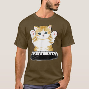 mofu sand cat piano Funny T-Shirt