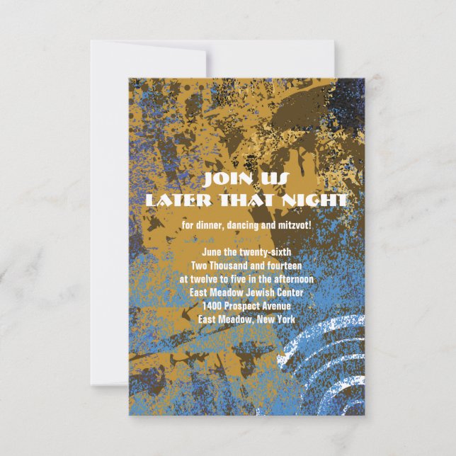 Mogen David Circular Star Bar Mitzvah Party Card (Front)