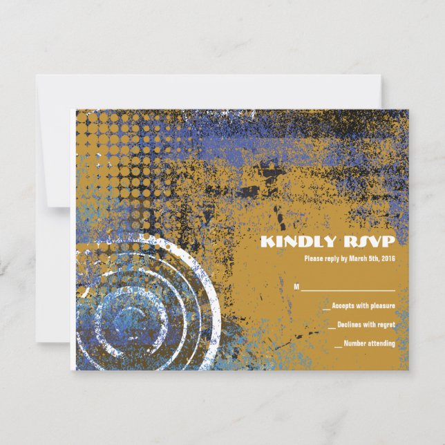 Mogen David Circular Star Bar Mitzvah Reply Card (Front)