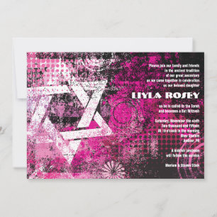 Mogen David Circular Star Invitation Bat mitzvah