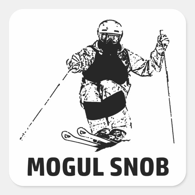 Mogul Skiing Snob Square Sticker (Front)
