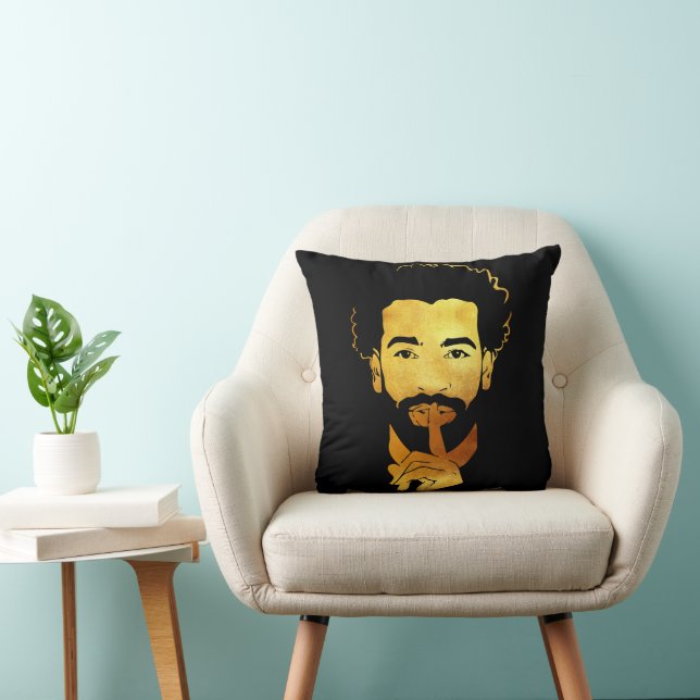 Mohamed Salah, the Egyptian King's Soccer Throw Pillow (Chair)