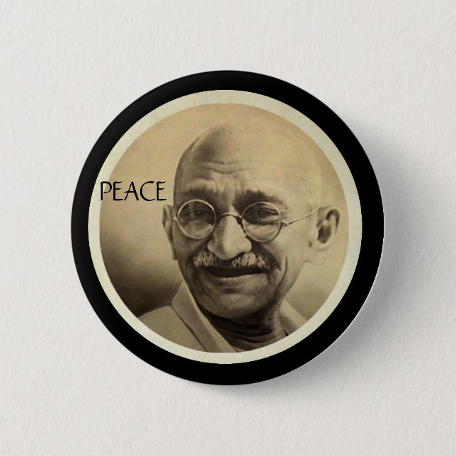 Mohandas Gandhi 2 Inch Round Button (Front)