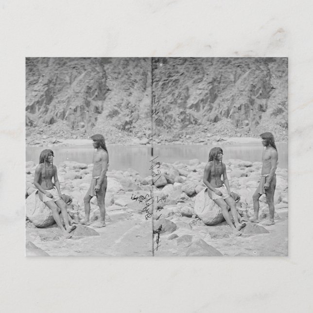 Mohave braves in stereo 3D Postcard (Front)