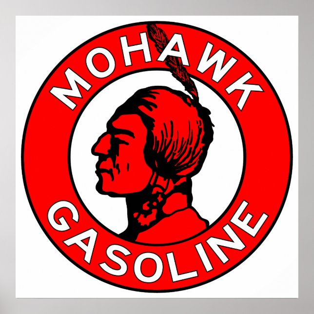 Mohawk Gasoline vintage sign flat version (Front)