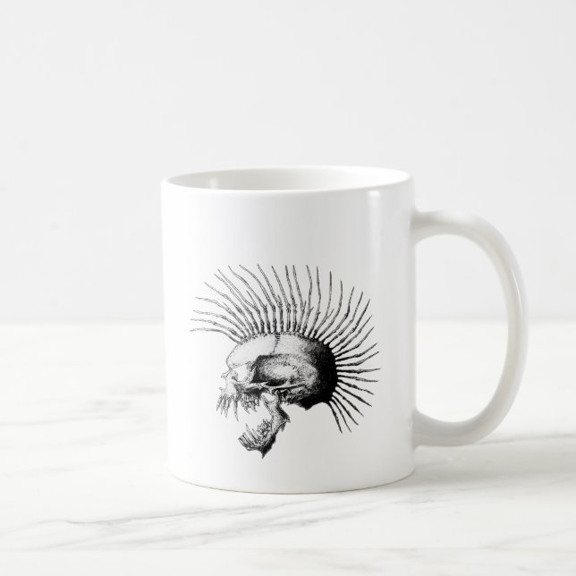 Mohawk Skull Coffee Mug (Right)